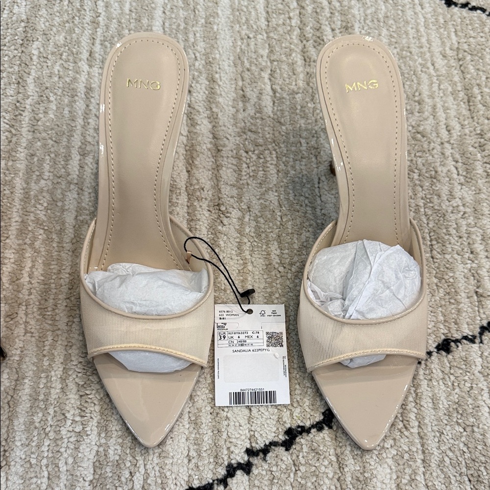 NWT Mango POINTED-HEEL SANDALS -